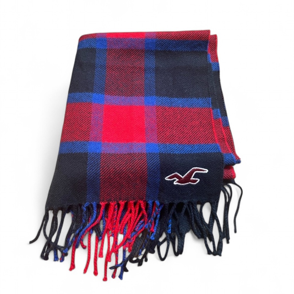 Hollister Women’s Bold Plaid Fringed Scarves Set of 2 Bundle